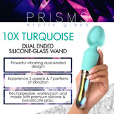 Vibra-Glass 10X Turquoise Dual Ended Silicone/Glass Wand